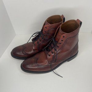 Allen Edmonds Dalton Wingtip Boots Oxblood Leather Size 10 B Retail $475